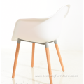 Modern European Plastic Seat Beech Wooden Eames Armchair